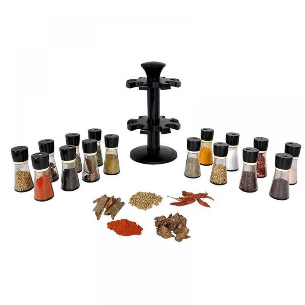 16 Pcs Multipurpose Revolving Plastic Spice Masala Rack